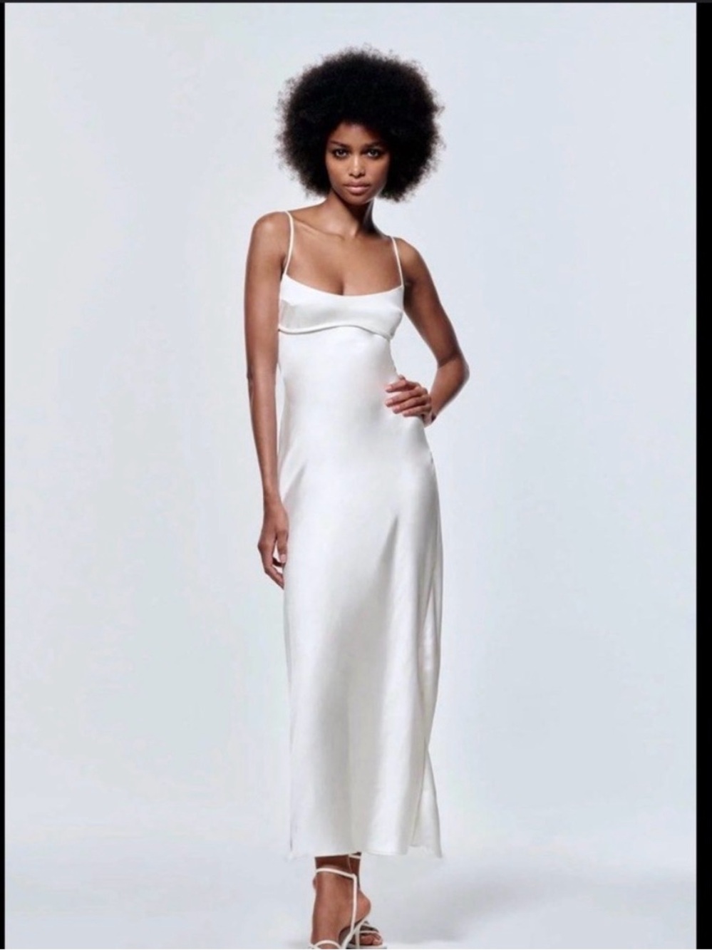 Zara Viral Satin White Dress
